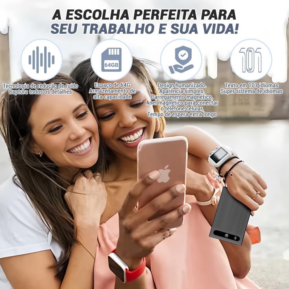 Gravador, Gravador de Voz com Ia, Gravador de Voz, Controle de Aplicativos, Funções de Transcrição E Resumo com Tecnologia de IA, A Transcrição Tem Duração Ilimitada E Não Tem Custo Adicional