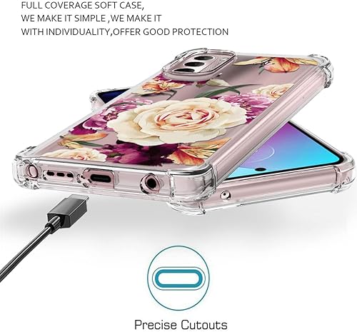 Miniatura 5 de Osophter Funda para Moto G Stylus 2022, transparente, esquinas reforzadas de poliuretano termoplástico (TPU) con absorción de golpes, flexible para