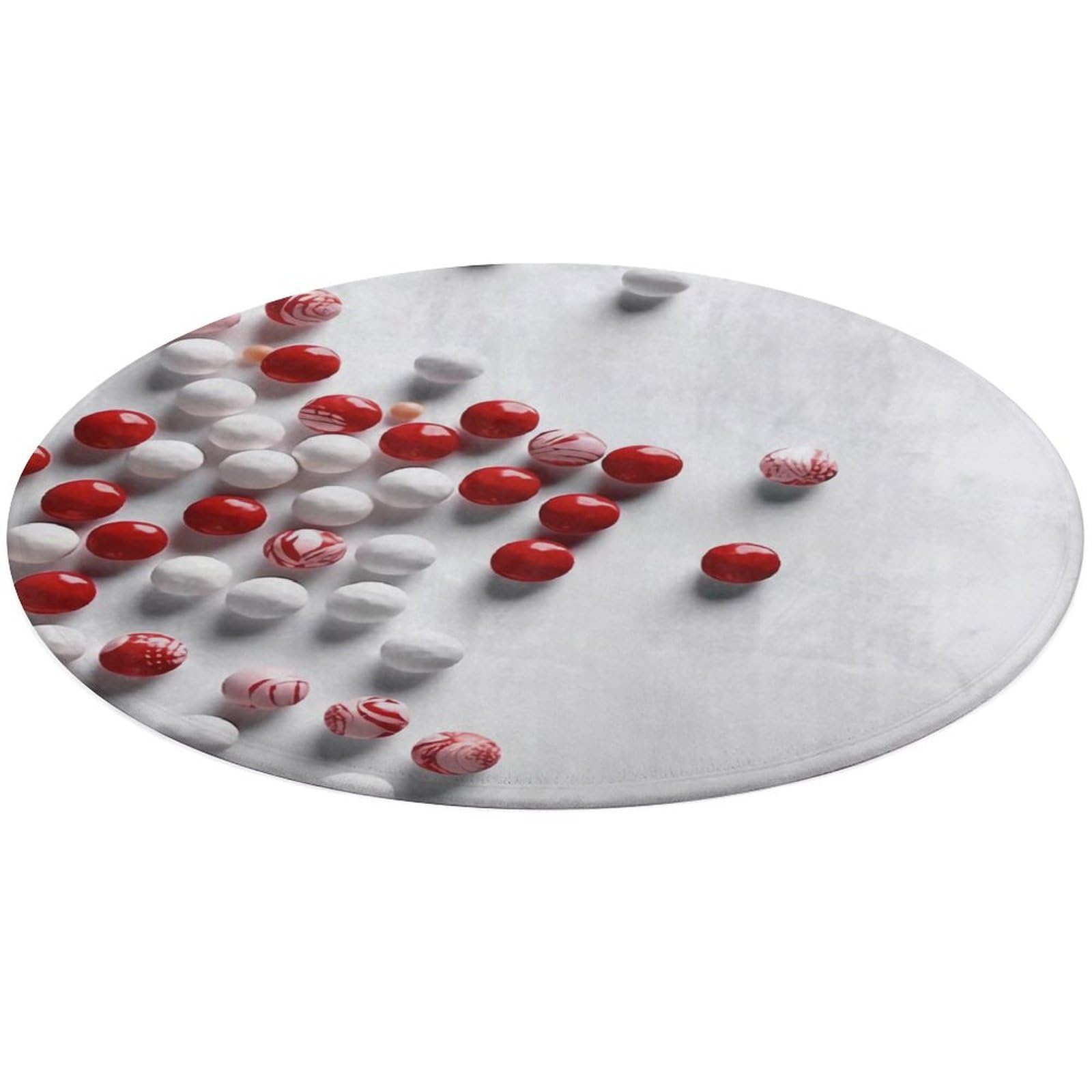 Tapis rond lavable et antidérapant en velours doux pour une cuisine moderne