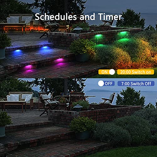 Ovac 4-Pack 12 Inch Smart Hardscape Lighting,Retaining Wall Lights,Ip65 Step Lights,12V Low Voltage Dc,App Bluetooth Control,Timer, Dimming,Memory Function,Compatible With Alexa & Google Assistant #TOP5