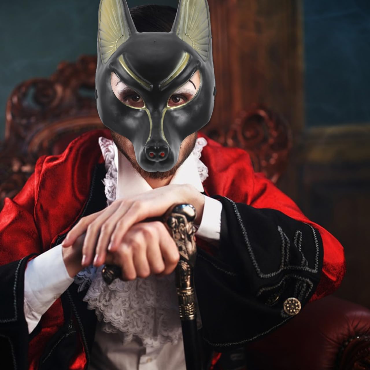Alipis Egyptian Anubis Mask: Vintage Plastic Anubis Mask - Image 4