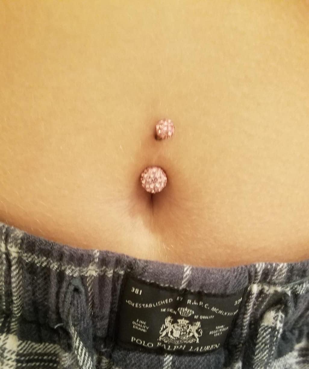 MODRSA Belly Button Ring Surgical Steel Belly Rings for Women Hypoallergenic Belly Button Rings Clicker Belly Button Ring Belly Piercing Silver Rose Gold Pink Black Navel Rings for Women - Image 2