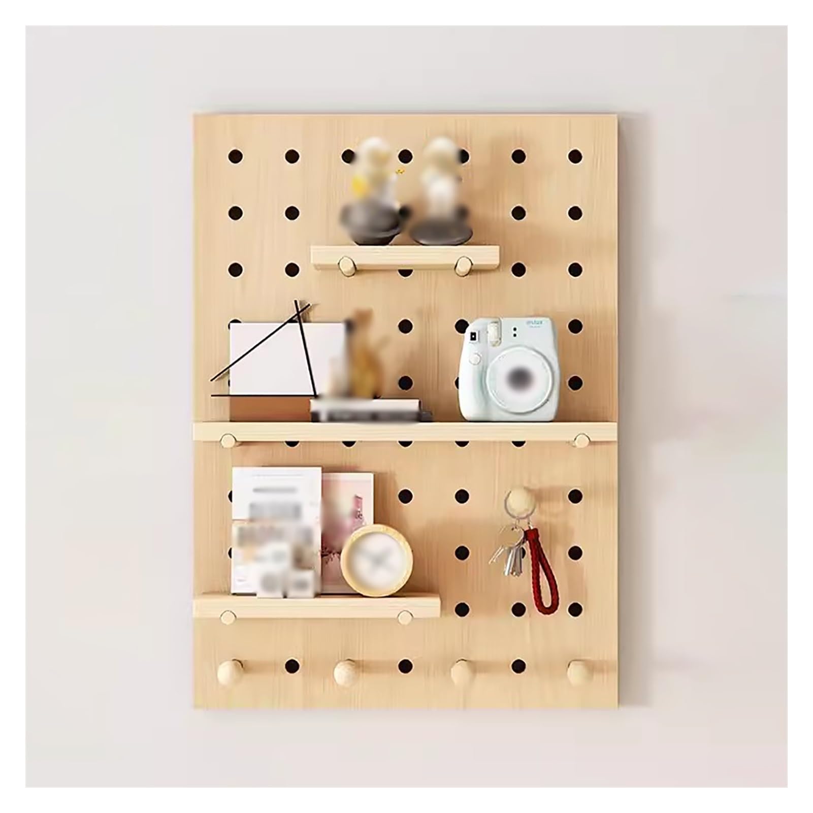 Zestaw drewnianych tablic, perforowany, brązowy, organizer ścienny do majsterkowania, 60 x 80 cm, uniwersalne rozwiązanie do przechowywania i ekspozycji, idealny do domu, biura i domu