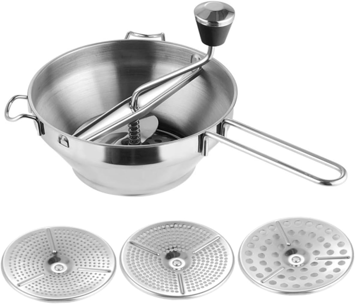 Generic 1 Set Food Blender Potato Masher Gadgets Papas Machine Avocado Masher Applesauce Maker Rotary Kitchen Grinder Kitchen Pounder Nut Rotary Tool Kitchen Gadget Stainless Steel Silver