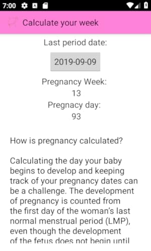 Pregnancy weekly info app
