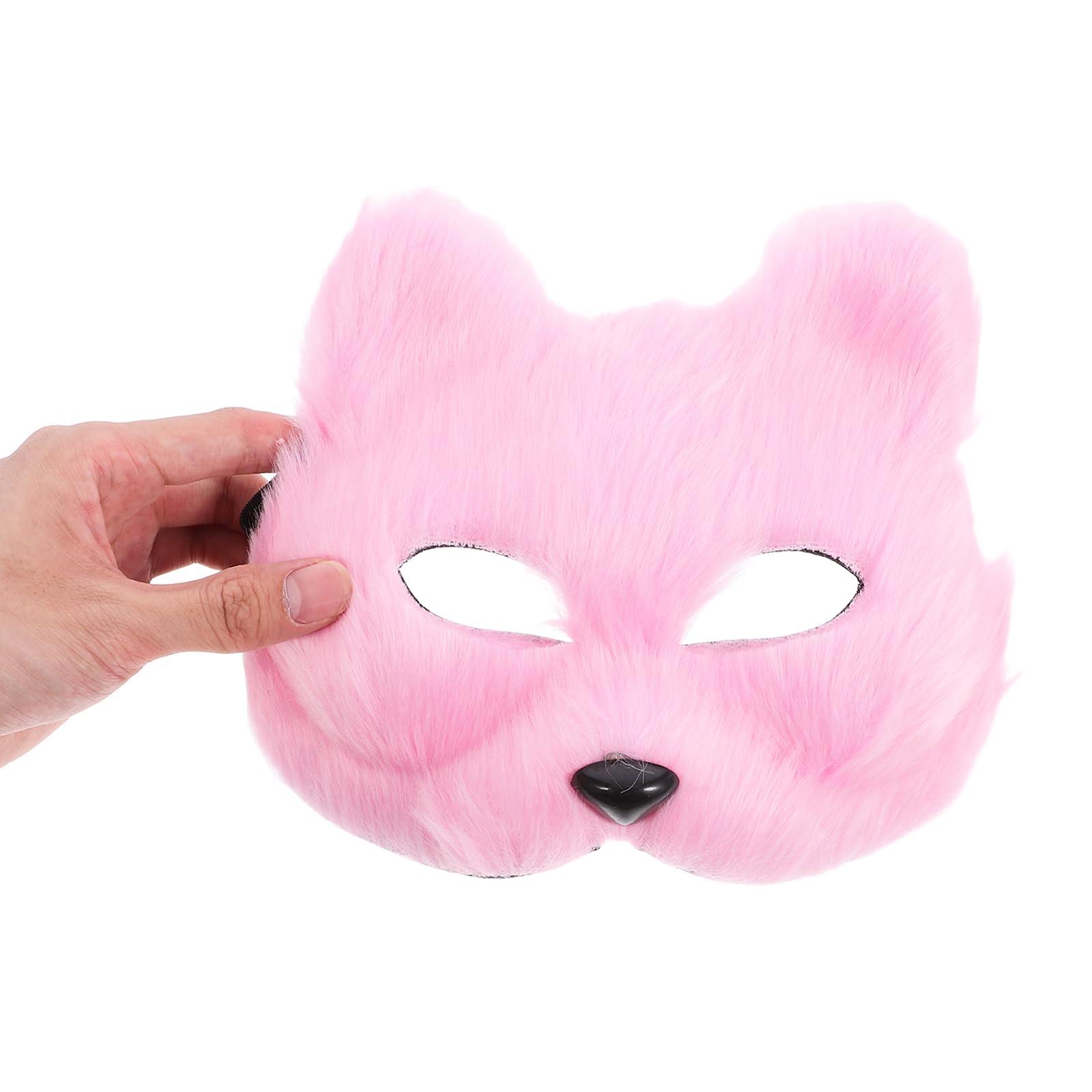 Holibanna Masquerade Fox Masks Japanese Fox Cat Masks Dress Up Party Atificial White Cosplay for Halloween Carnival Masquerade Accessory (Pink) - Image 3