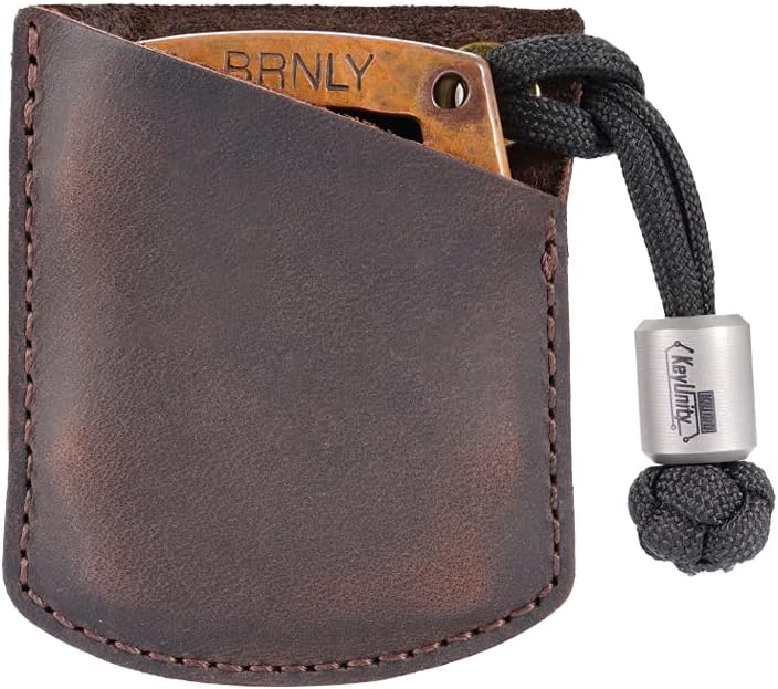 VIPERADE PJ27 Leather Sheath for EDC Knuckle, EDC Coins Sheath for Men, EDC Leather Sheath for Lighter, Car Key, Carabiner, Mini EDC Gears