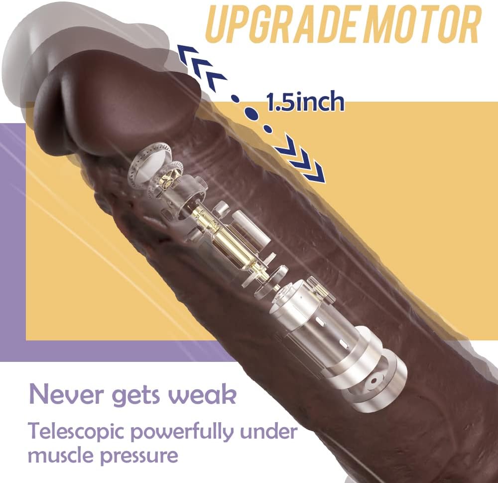 8.6" Black Thrusting Dildo Vibrator Realistic Adult Sex Toy with Vibrating and Heating for G-spot Stimulation, Lubisey Remote Control Anal Sex for Women and Couple (Black)