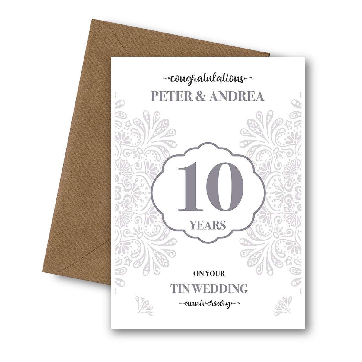 Buy Personalised Tin 10th Anniversary Card for Couples Wife or Husband ...