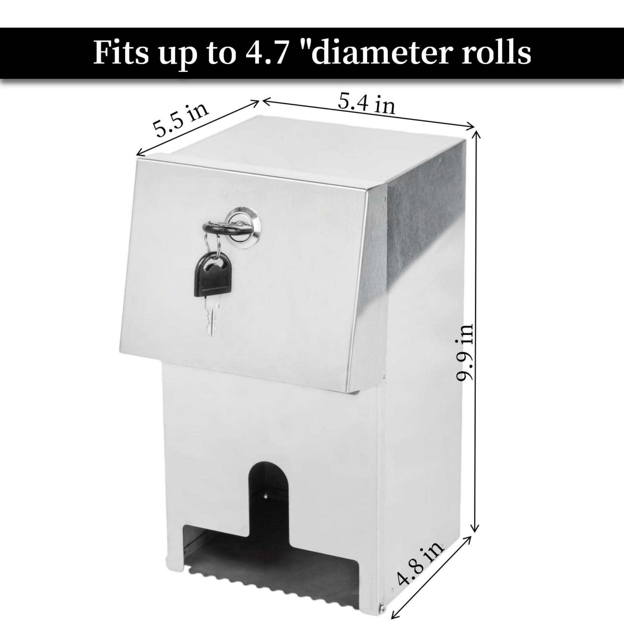 Dispensador de papel higiénico comercial, soporte de papel higiénico de doble rollo con cerradura, dispensador automático de toallas de papel de acero inoxidable resistente sin contacto con estante de