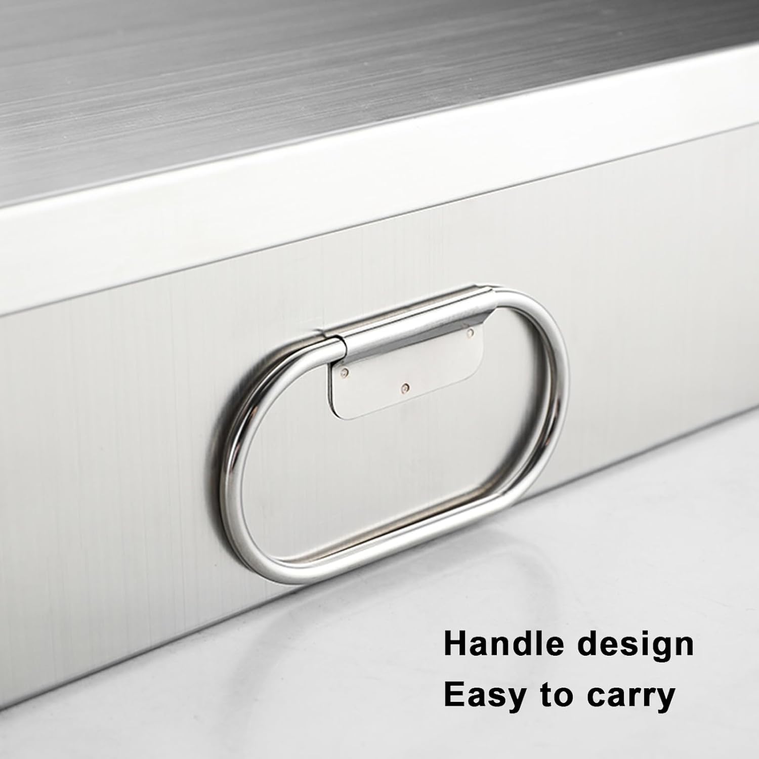 Stainless Steel Washing Machine Drain Pan & Air Conditioner Drip Tray, 20x20x5cm, Oil Catch Pan with Handle for Kitchens, Cars, Refrigerators & Tools