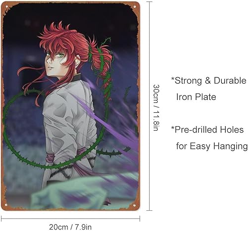 Miniatura 2 de Kurama rose whip Poster Tin Sign Cafe bar Home Wall Art Decoration Retro Metal Tin Sign 8x12 inch