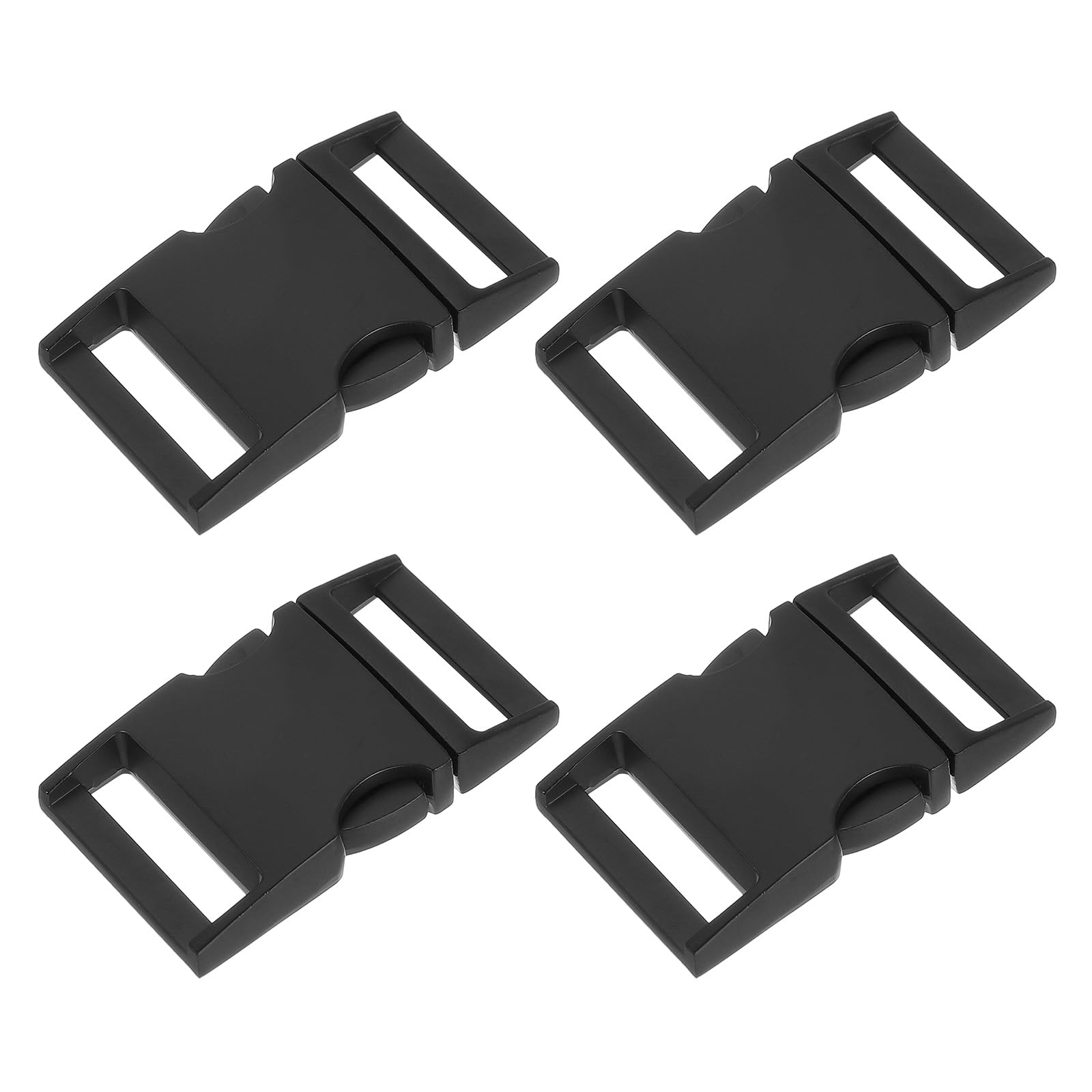 PATIKIL Metal Buckle, 4 Pack Quick Side Release Clips for Luggage Belt Strap Backpack Webbing(0.6" x 1.3", Black)