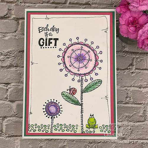Woodware Jane Gill-Petal Doodles Stamp set-It's A Gift, 4 x 6 inches, Clear - Image 3
