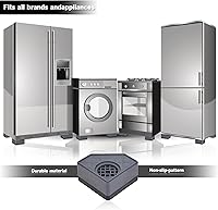 Vista 6 de Almohadillas antivibración para lavadora, pedestales para lavadora y secadora, almohadillas cuadradas de goma de alta resistencia, cancelación