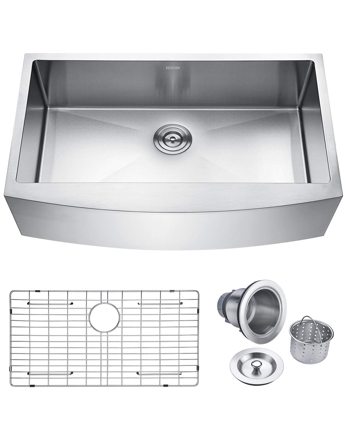 Buy Keonjinn Kitchen Sink, 36 inch Apronfront Farmhouse 16 Gauge 304