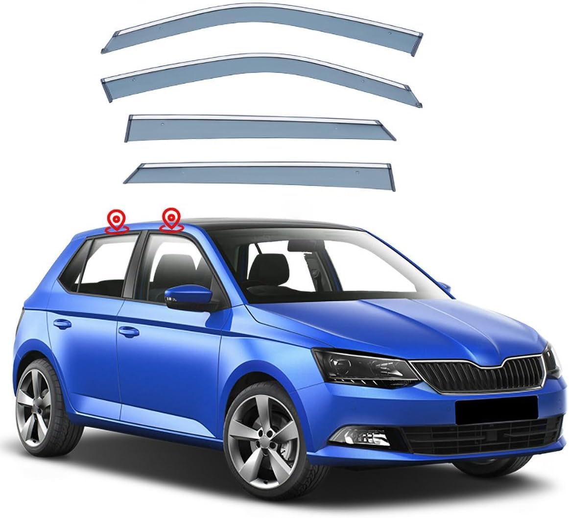 Déflecteurs de fenêtre anti-pluie pour Skoda Fabia NJ 2015-2020 ventilation optimale