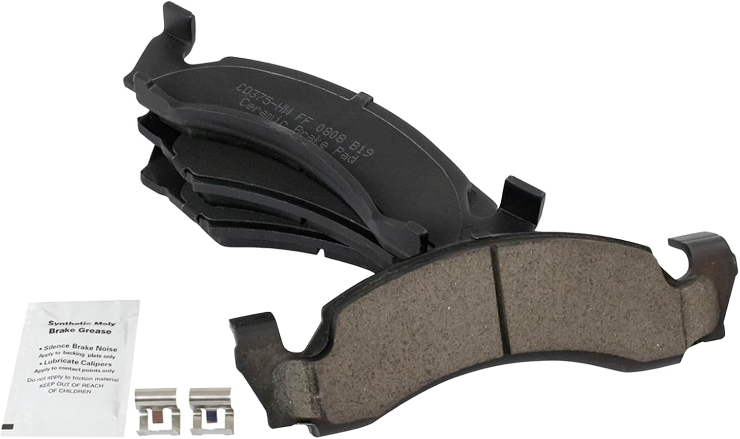 TRQ Front Ceramic Brake Pad Set Compatible with 1987-1993 Ford Bronco 1987-1993 E-150 Econoline 1987-1993 E-150 Econoline Club Wagon 1986-1993 F-150
