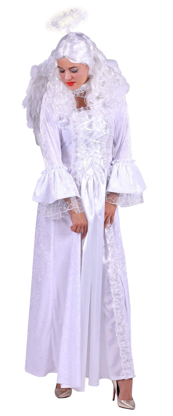 T2916-XXL weiß-Silber Damen Engel Weihnachts Kostüm Gr.XXL