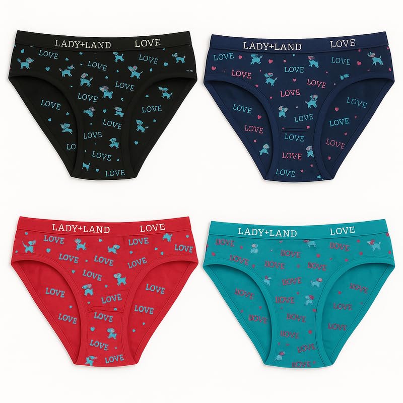 Lady Rest Women’s Cotton Bikini Panties Pack of 4 – Pink, Skin, Red & Black | Soft Stretch, Breathable & Everyday Comfort-PT-image-48
