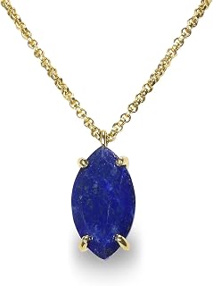 14k Gold Lapis Lazuli Necklace - Marquise September Birthstone Necklace - Fashion Jewelry, Statement Necklace, Bridal Necklace - For Her Birthday Gifts, Mothers Day, Graduation - Customizable Length
