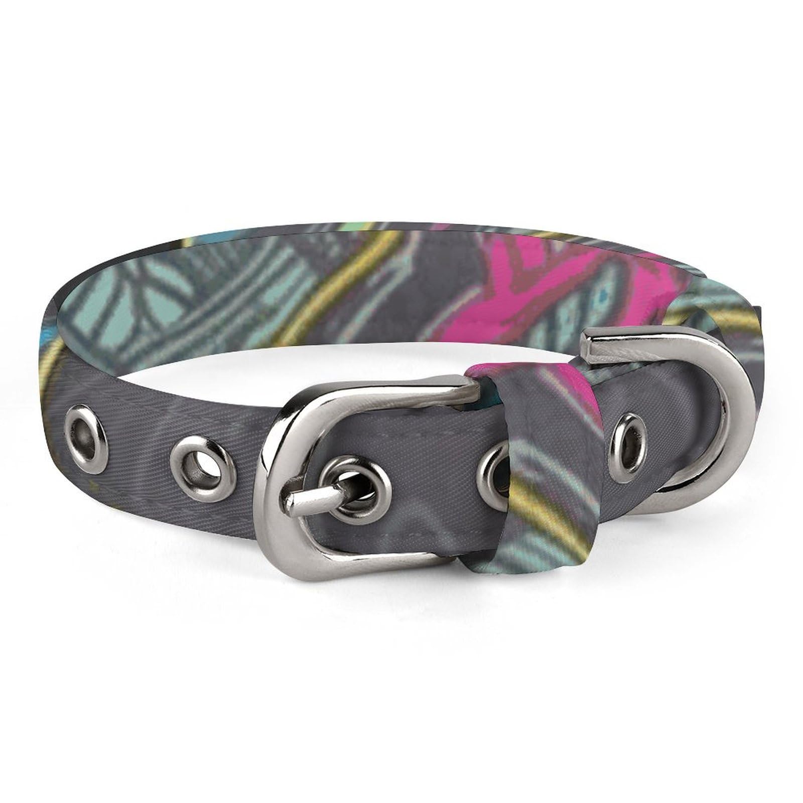 Collier pour chien réglable motif graffiti et skateboard original pour petits chiens et chats