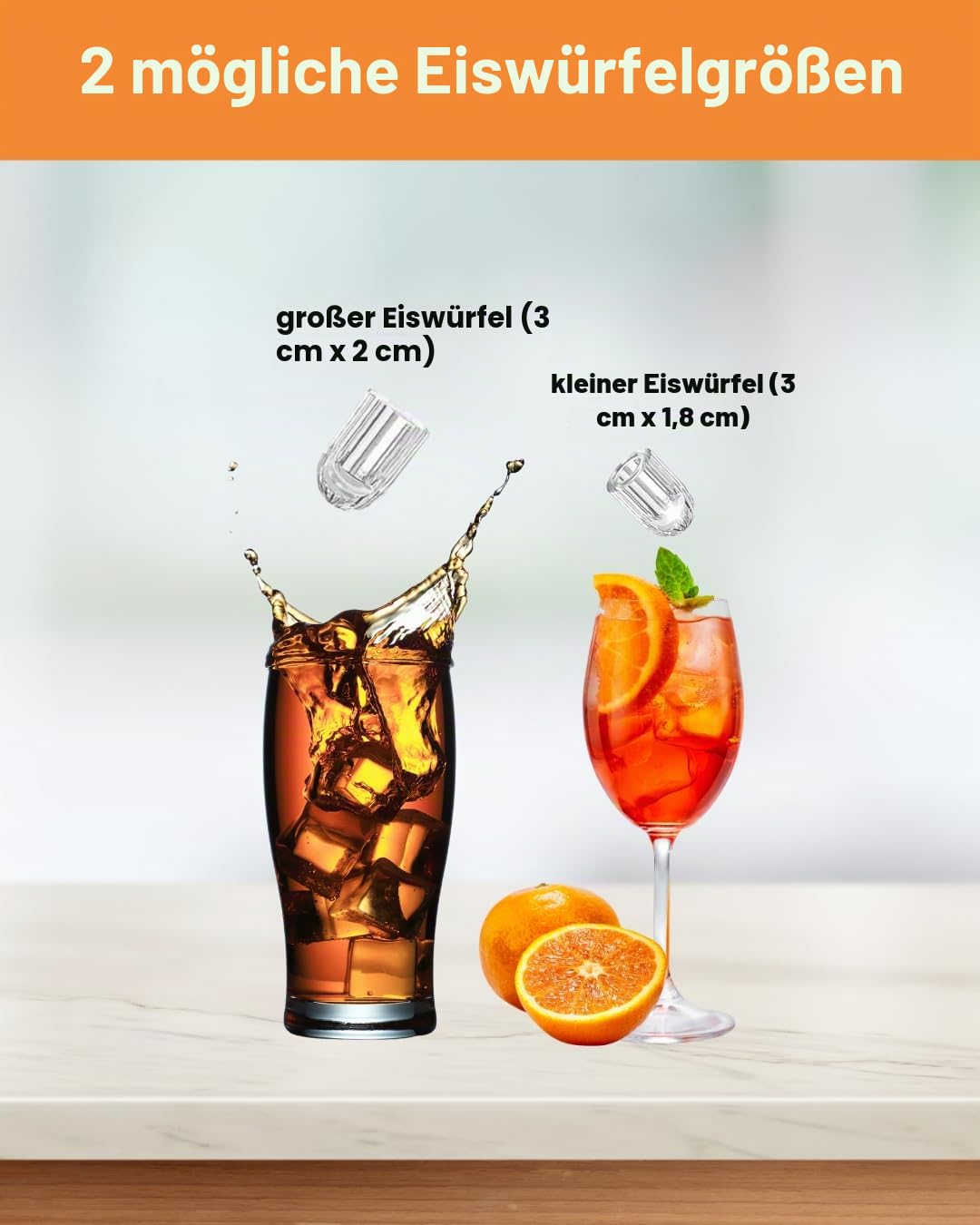 SENYA Eiswürfelmaschine, 2 Eiswürfelgrößen, bis zu 12 kg in 24 Stunden, Tank 1,3 l – LED-Display – Infrarot-Erkennung – Edelstahl