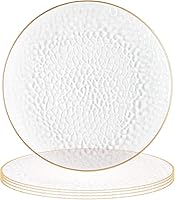 Vista 18 de Party Bargains - Bajoplatos de 13 pulgadas (4 unidades), borde dorado martilleado en rosa, bajoplatos desechables y resistentes para cenas elegantes