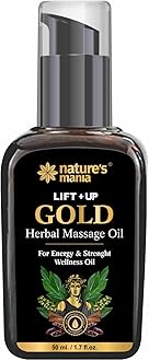 Nature Mania Lift-Up Gold Oil for Men | Ayurvedic Body Massage Oil with Ashwagandha, Satawar, Loung & Musli | 50ml