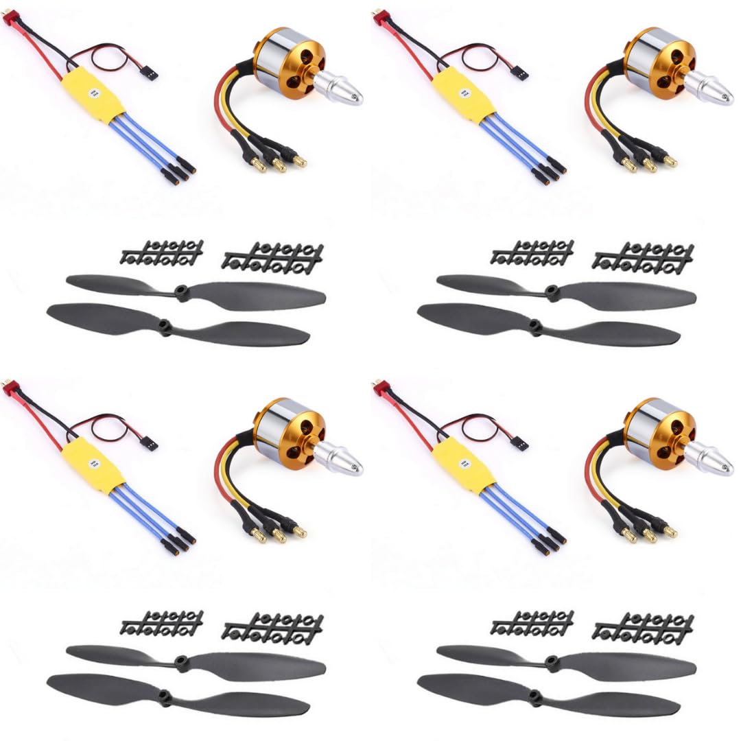 Pro3D Combo of 1000KV Brushless Motor + 30A ESC + 1045 Propeller Pair (Set of 4)