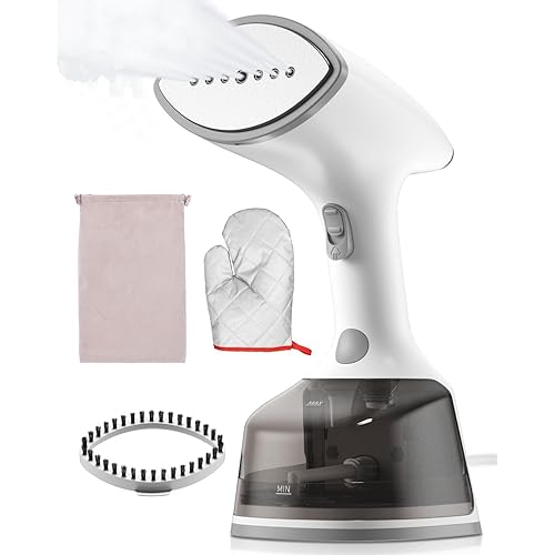 Upgrade Steamer for Clothes,1500W 30s Quick Heat Handheld Clothes Steamer,Fabric Wrinkles Remover Garment Steamer with Smart LCD,2 in 1 Clothing Iron with 300ml Tank and Fabric Brush (25s Quick Heat)