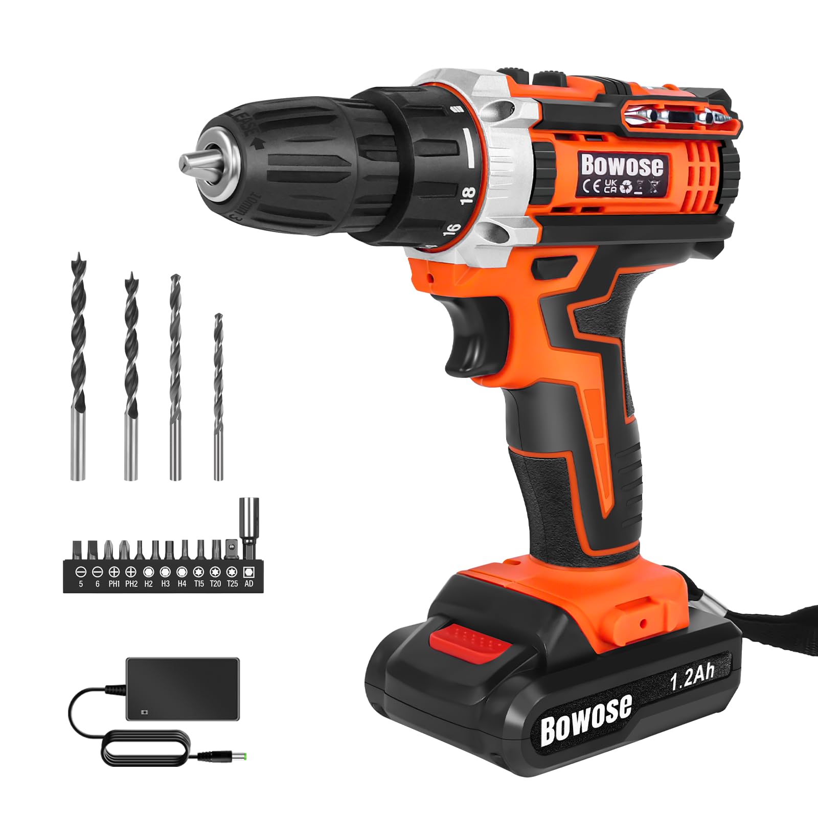 Cordless Drill Set, 21V Power Drill Kit, Power Drills Cordless and Screwdriver Set with Torque Rating 18+1 and 2 Variable Speed, 1200mAh Electric Combi Drills Driver with LED Light for Home, DIY