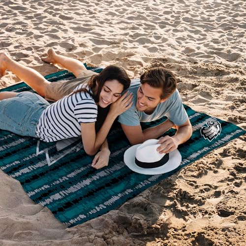 Image of Northwest NFL Philadelphia Eagles Oversized Microfiber Beach Towel, 60 x 70 Inches - Quick Dry, Sand Resistant, Lightweight, Highly Absorbent, Shibori Design