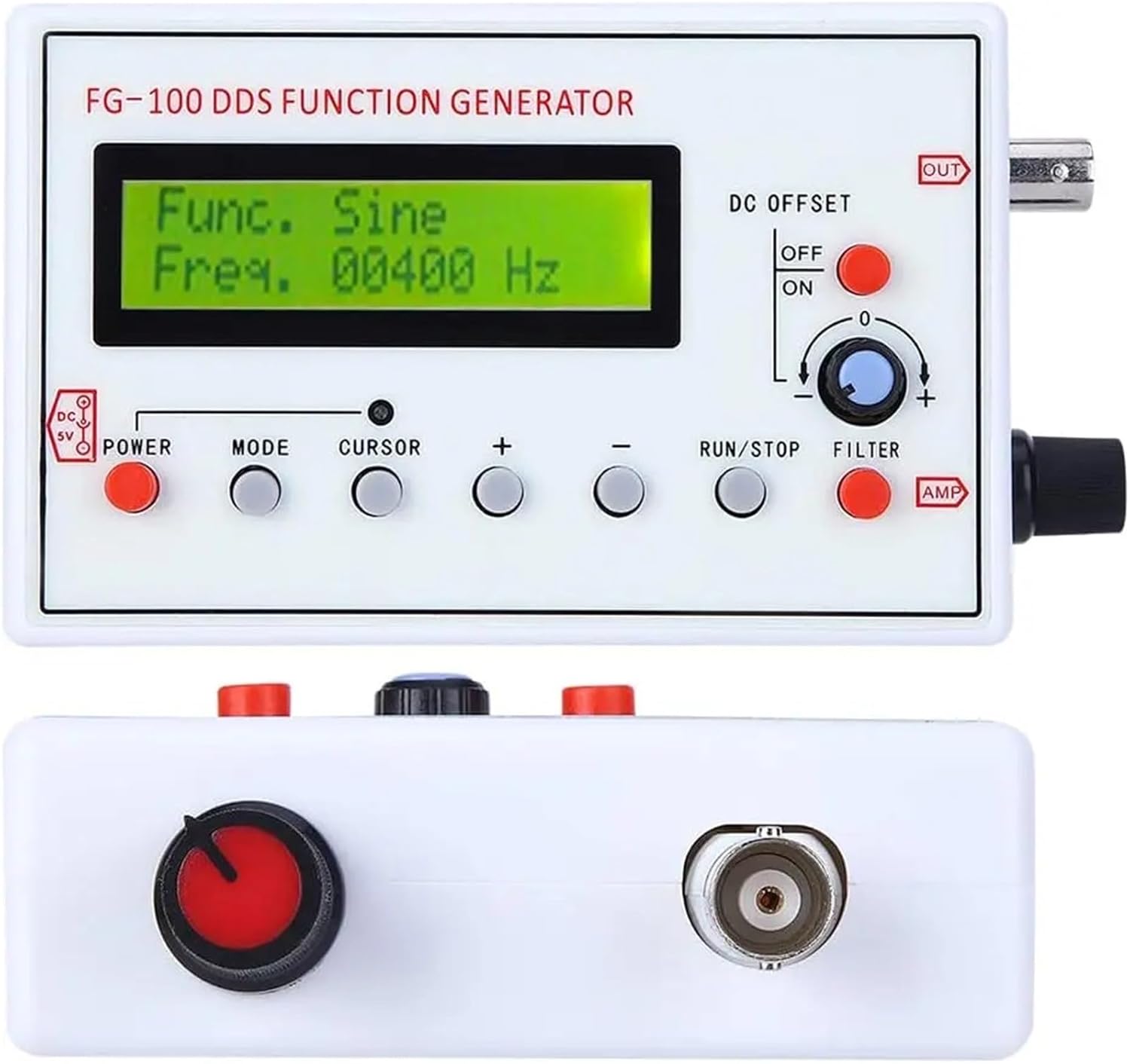 FG-100 DDS Function Signal Generator Frequency Counter 1Hz - 500KHz Signal Module Sine+Square+Triangle+Sawtooth Waveform