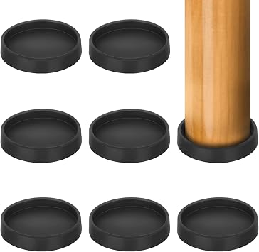 Furniture Coasters,8 PCS Rubber Caster Cups 2.5" Non Slip Furniture Cups, Non Skid Furniture Leg Coasters Furniture Pads Hardwood Floors Protectors for Sofa Bed Couch Chair Leg
