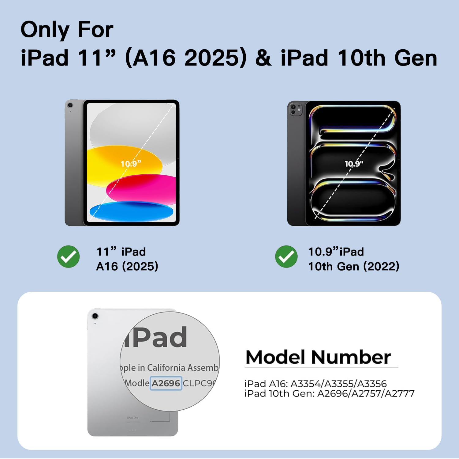 For iPad 11th (A16,2025)/10th Gen Case with Keyboard, Magic-Style Detachable Keyboards with Folio for iPad 10.9, Magnetically Backlit Keyboard with Trackpad, Auto-Connect & No Charging Required Tech