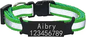 Nome De Identificação Gravado Personalizado Número De Telefone Coleira De Gato Anti-perda De Náilon Refletiva Coleira De Gato Personalizada Com Sinos,N,M (25cm - 40cm)