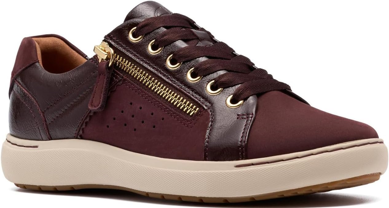 Clarks Women's Nalle Zen Sneaker, Merlot Combi, Size 5