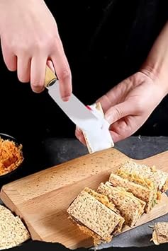 breakfast Knife Set with 6 Wooden Handles | Jam, Oil, Sauce Sliding Knife Stainless Steel