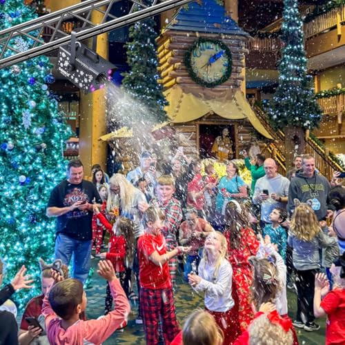 800w snow machine speed control snow maker with 8 led lights amp 13 lighting color amp 4 lighting mode snowflake making machine for outdoor backyard christmas wedding party and stage