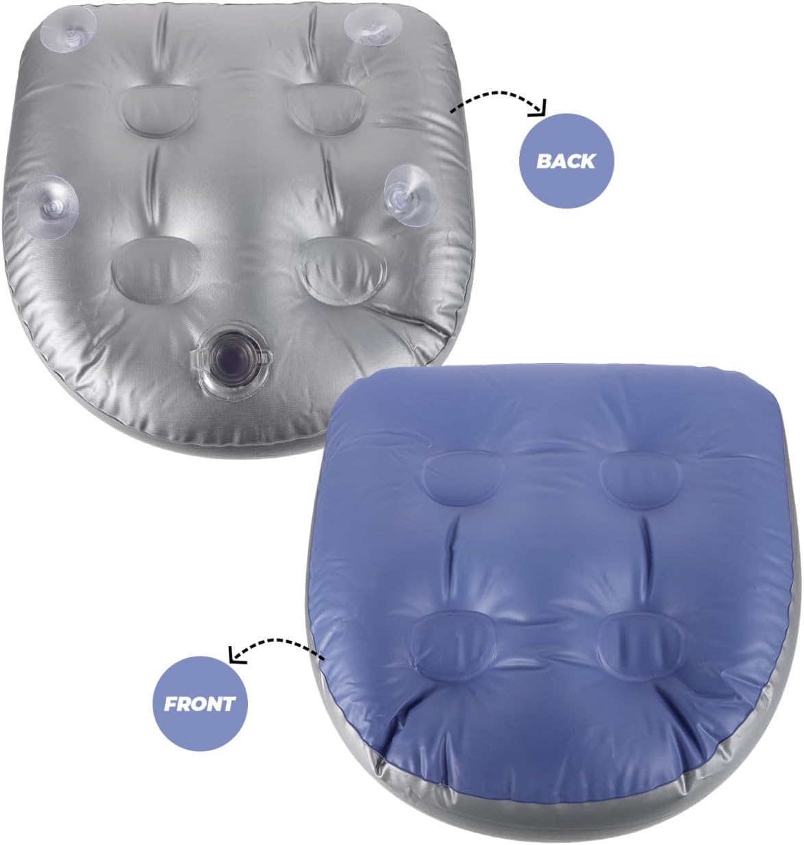 Homsfou Inflatable Bathtub Cushion with Suction Cups Portable Bath Seat Cushion for Spa and Hot Tub Adjustable Comfort Inflatable Shower Bench Seat 2 Pack Sky Blue 16.53X16.14X5.90In