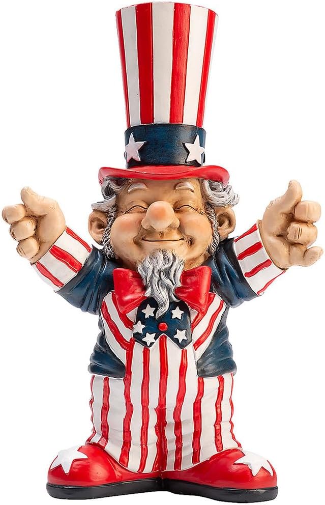 Fun Express Patriotic Garden Statue Uncle Sam Resin Figure - Fourth of July Decorations Outdoor Americana Decor | Patriotic Outdoor Decor for Yard, Porch & Patio | 4th of July Yard Decorations