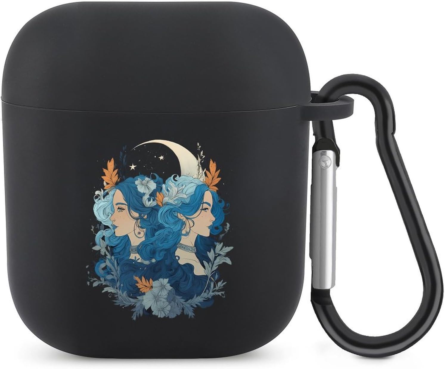 Gemini Constellation Astrological Funny Compatible with Airpods 1 2 Case Full Protective Cover Skin with Keychain