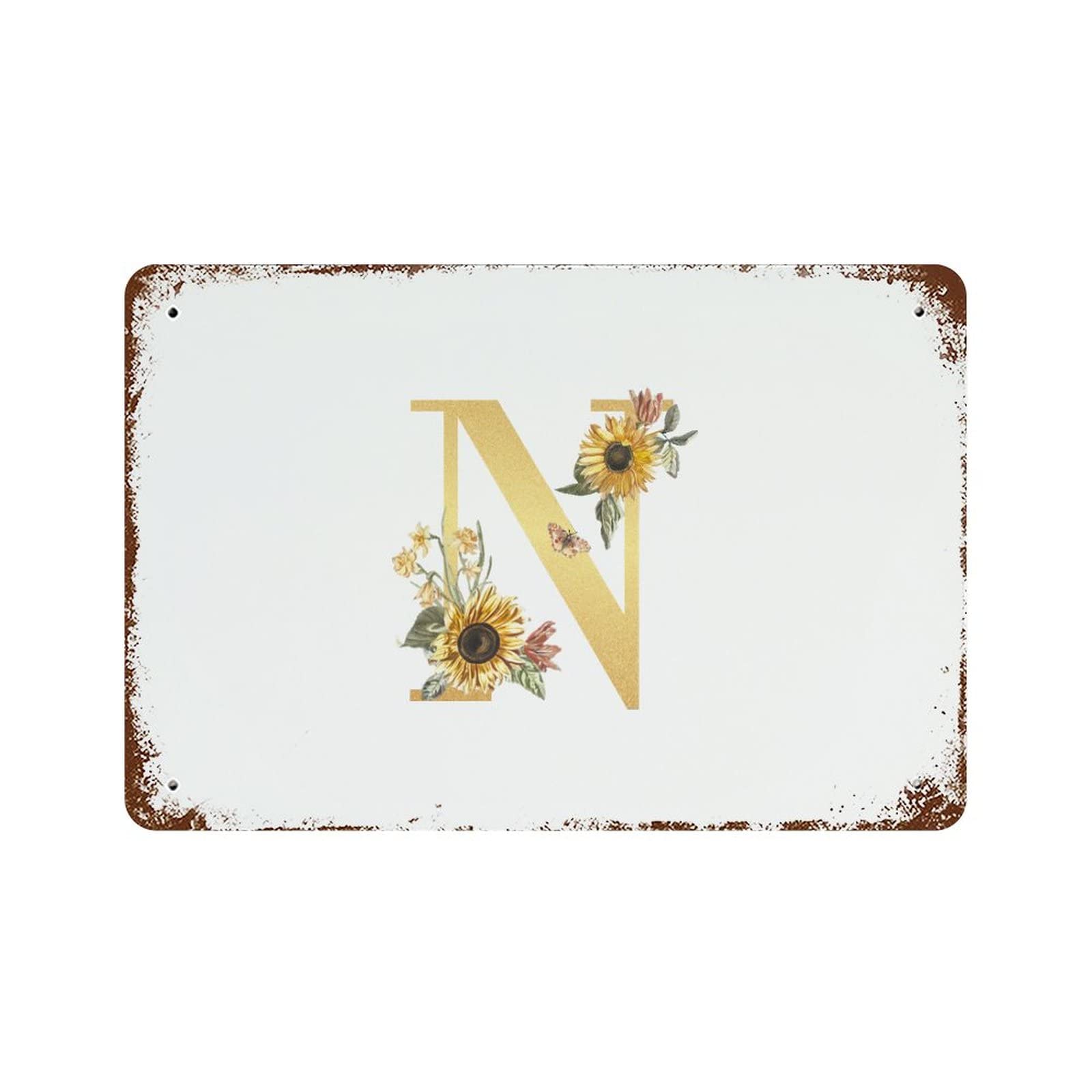 Lettre N tournesol dorée une idée cadeau originale pour femme et passionnés de jardin
