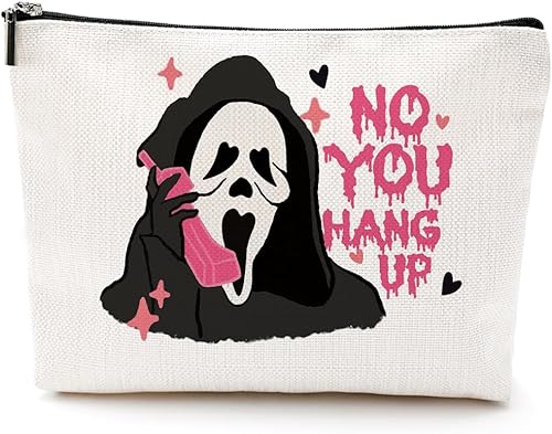 DJHUNG Divertida película de terror Scream Ghostface Bolsa de maquillaje Regalos de película de terror Película de terror., white100