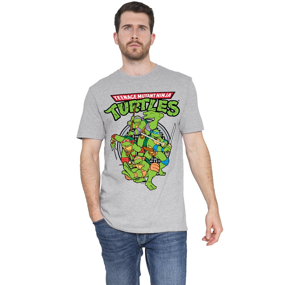 Teenage Mutant Ninja Turtles TMNT TMNT Group Unisex T Shirt, Athletic Heather, XXXXX-Large Charcoal