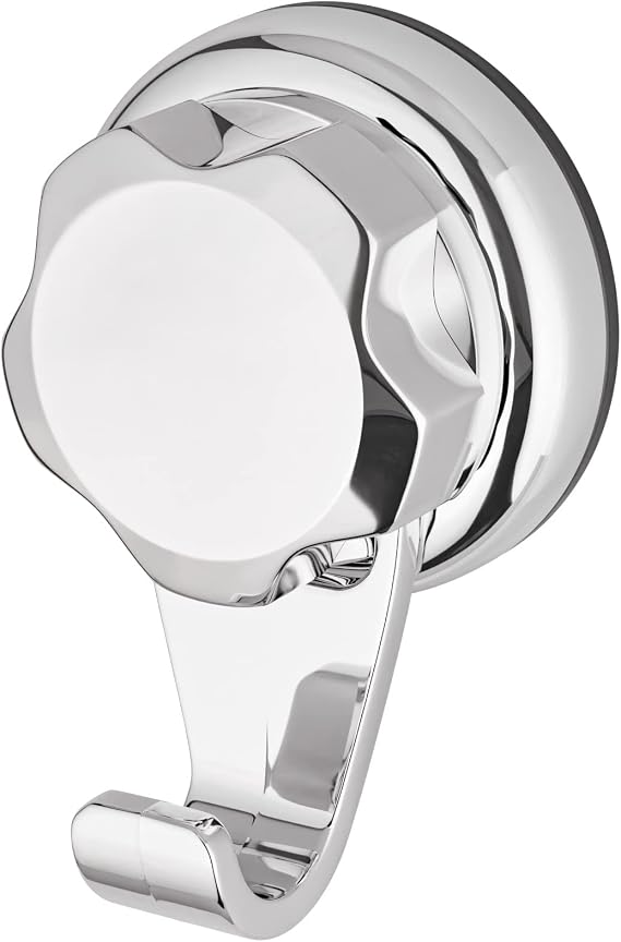 Compactor Bestlock Bath Small Hooks - Set of 2, Chrome, Suction Cup - Tool-Free Installation, Rustproof and Waterproof