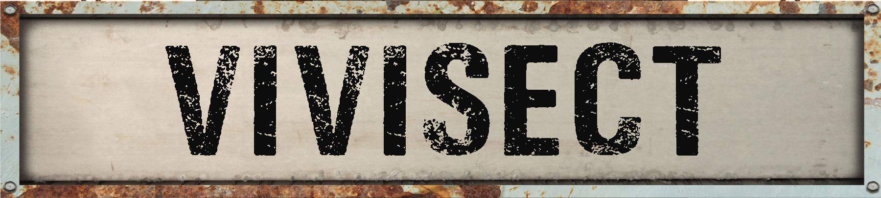 VIVISECT 8" Rectangle White Weathered Painted Metal Rustic Look Decal Bumper Sticker for use on Any Smooth Surface