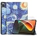 Produktbild LYZXMY Hülle für Xiaomi Pad 5 / Xiaomi Pad 5 PRO/Xiaomi Pad 5 PRO 5G 11" Tablet 2021 + [2 Stück] Schutzfolie Gehärteter Film - PU Leder Tasche Flip Schutzhülle Taschen - Sky