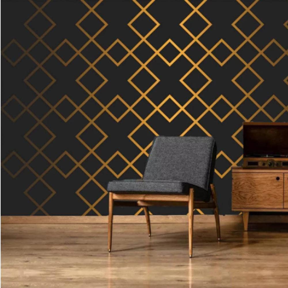 Goldene Geometrische Linien Fototapete 3D Dekoration Wohnzimmer Wanddekoration Wandbilder Schlafzimmer 3D Tapetenkleister Wohnzimmer Die Wand Für Schlafzimmer Wandbild- 350x256 cm